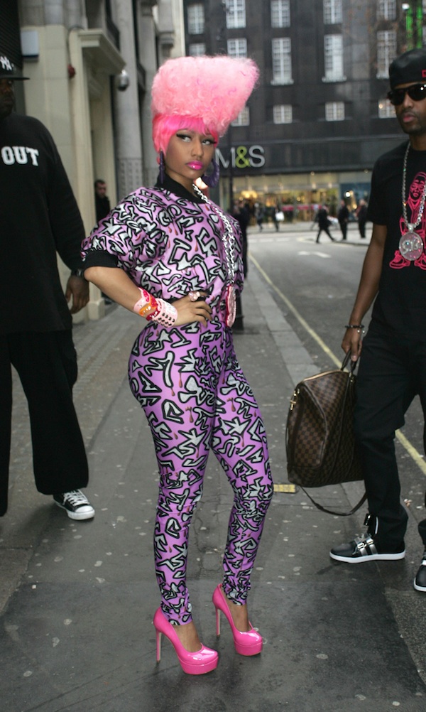 nicki minaj clothes style. Nicki Minaj#39;s Pink Catsuit